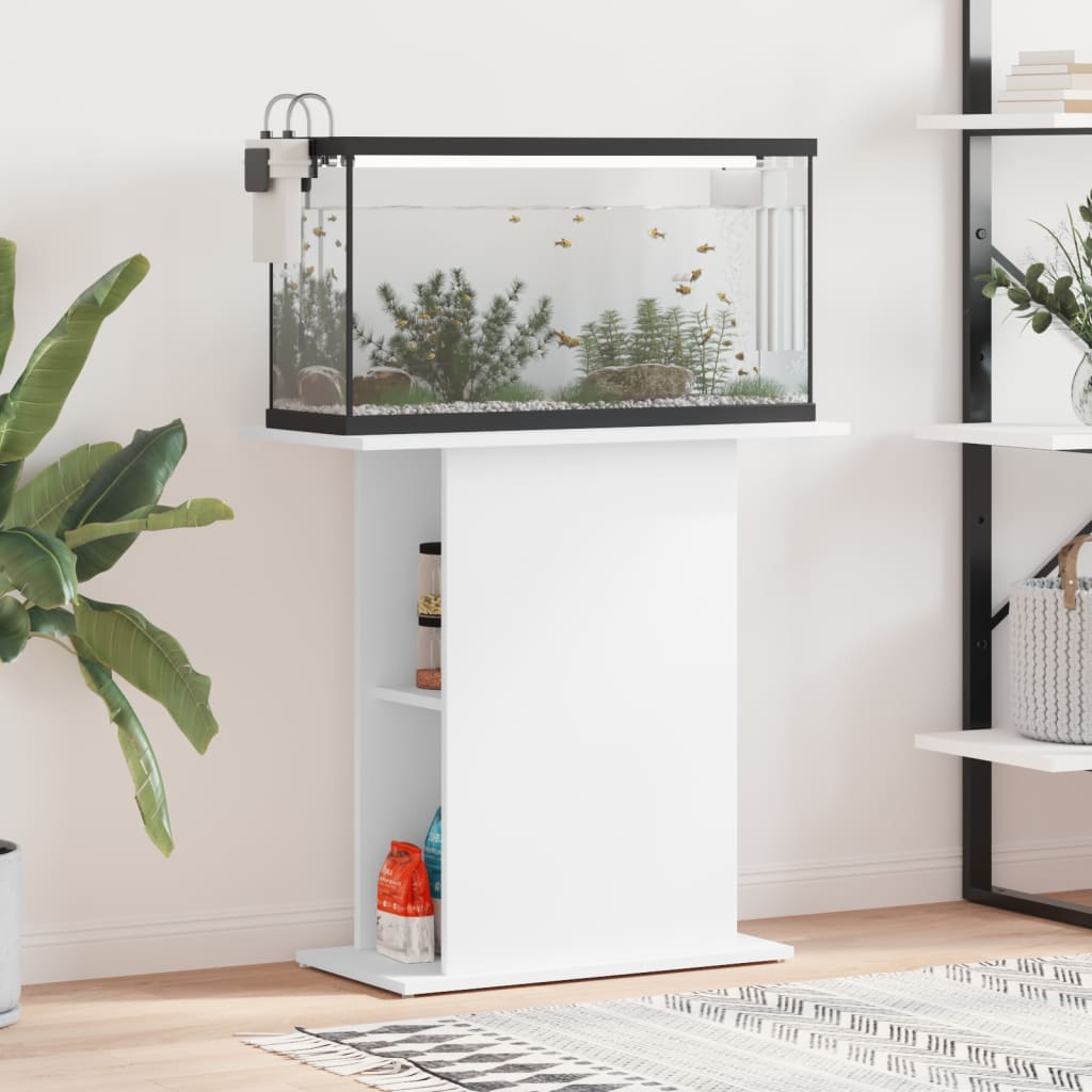 vidaXL Βάση Ενυδρείου Λευκή 75x36x72,5 εκ. από Επεξεργασμένο Ξύλο
