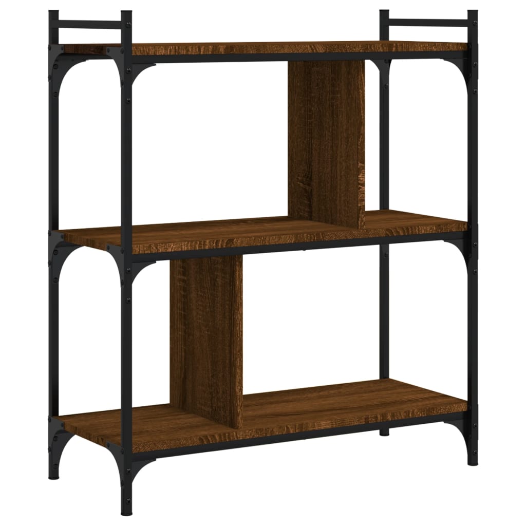 vidaXL Βιβλιοθήκη 3 Επιπέδων Καφέ Δρυς 76 x 32 x 88 εκ. Επεξ. Ξύλο