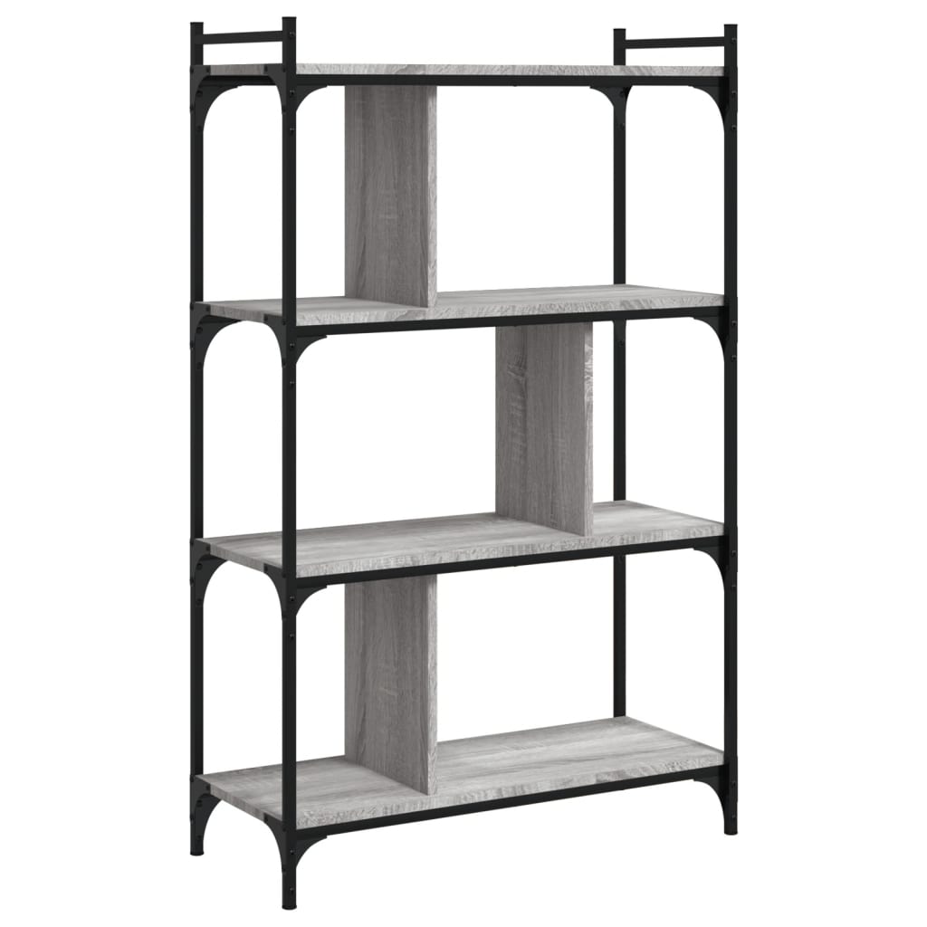 vidaXL Βιβλιοθήκη 4 Επιπέδων Γκρι Sonoma 76 x 32 x 123 εκ. Επεξ. Ξύλο
