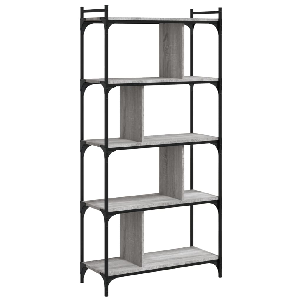 vidaXL Βιβλιοθήκη 5 Επιπέδων Γκρι Sonoma 76 x 32 x 158 εκ. Επεξ. Ξύλο