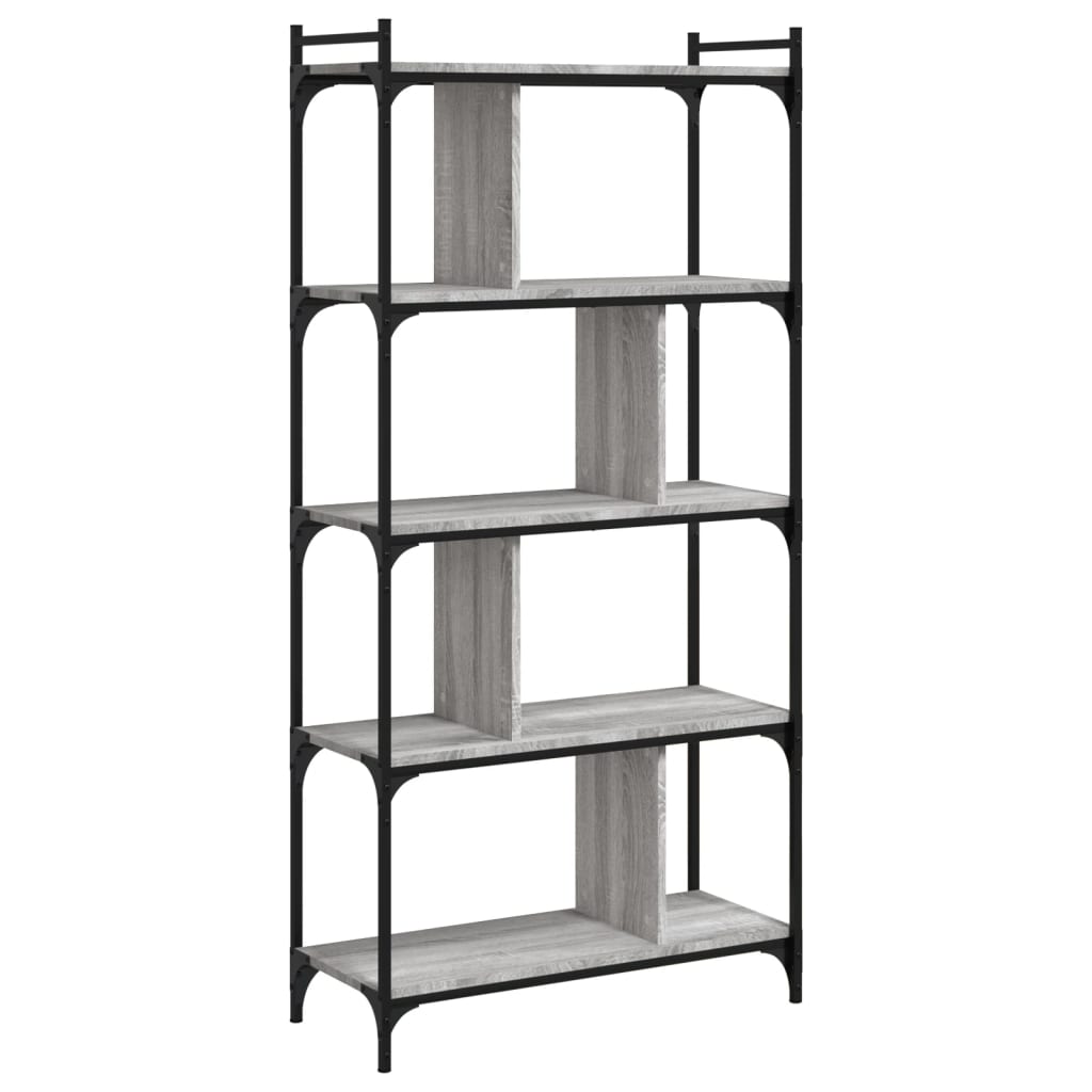 vidaXL Βιβλιοθήκη 5 Επιπέδων Γκρι Sonoma 76 x 32 x 158 εκ. Επεξ. Ξύλο