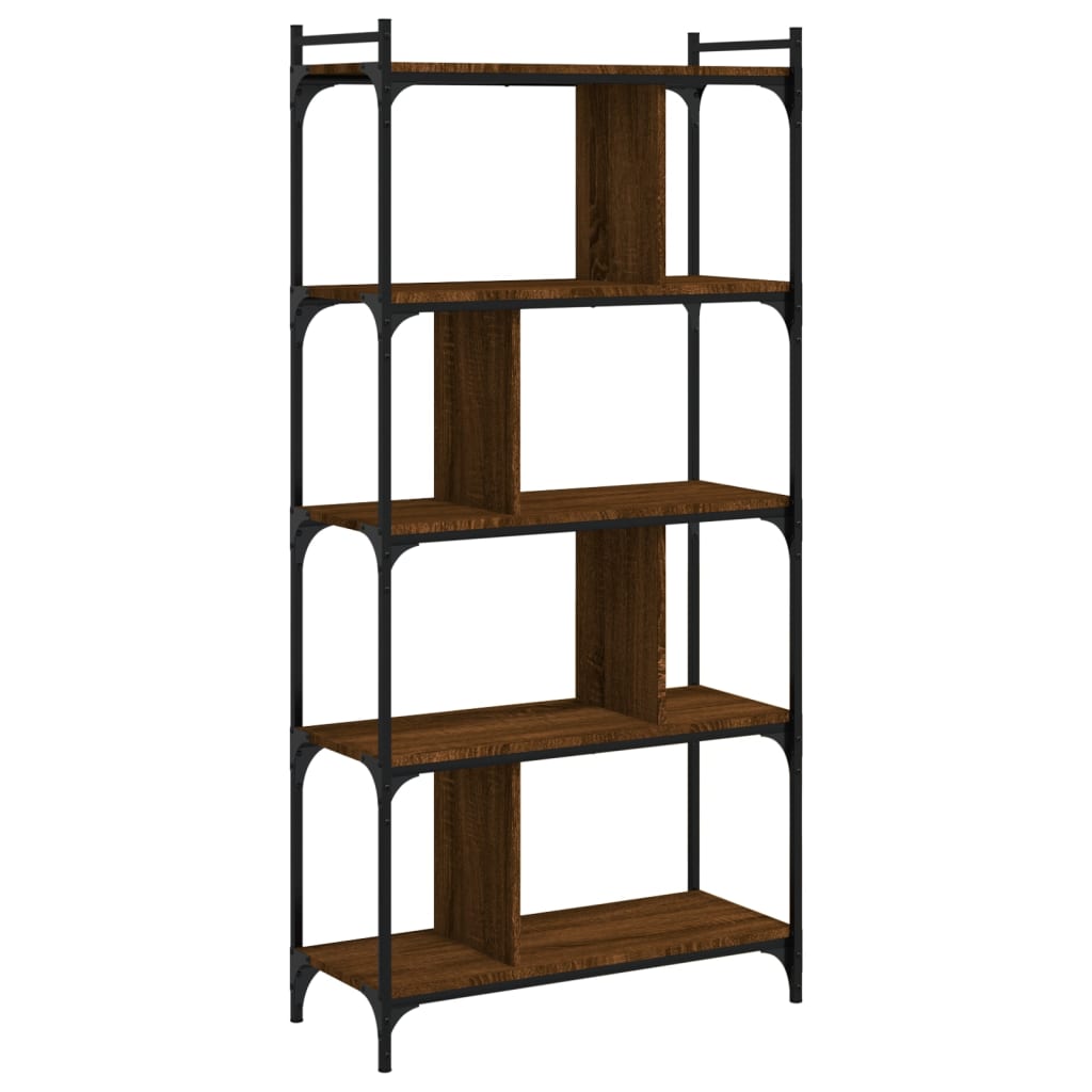 vidaXL Βιβλιοθήκη 5 Επιπέδων Καφέ Δρυς 76 x 32 x 158 εκ. Επεξ. Ξύλο