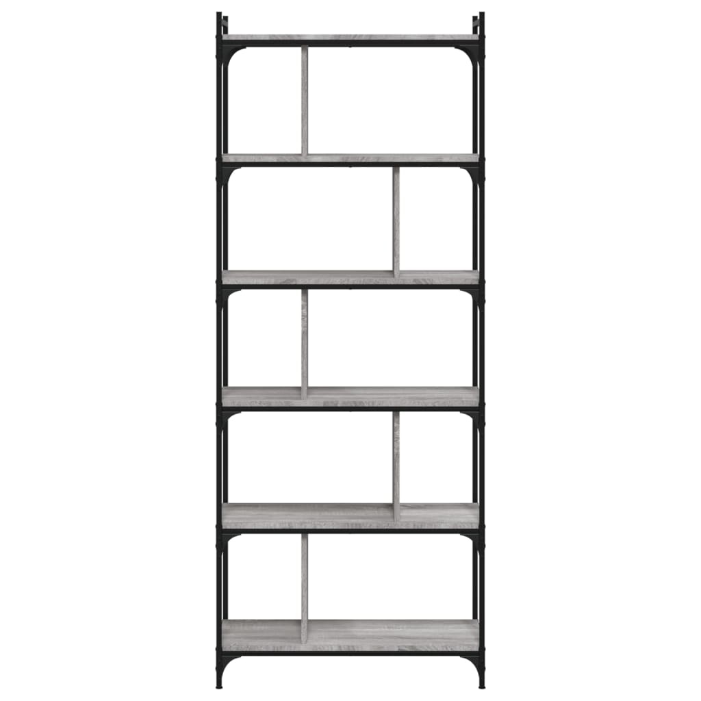 vidaXL Βιβλιοθήκη 6 Επιπέδων Γκρι Sonoma 76 x 32 x 192 εκ. Επεξ. Ξύλο