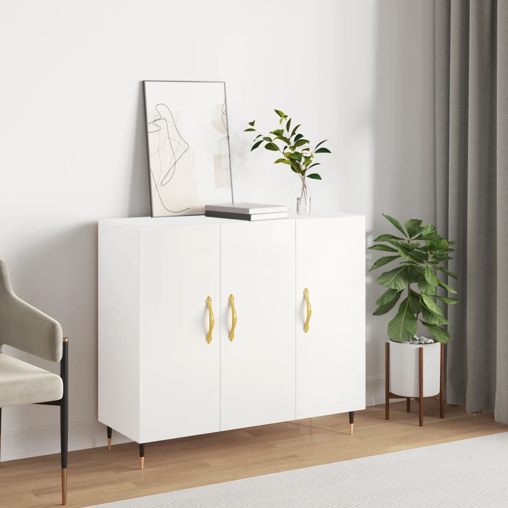 vidaXL Μπουφές Λευκός 90 x 34 x 80 εκ. από Επεξεργασμένο Ξύλο