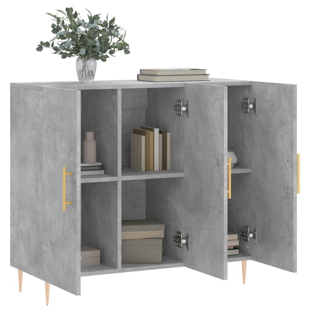 vidaXL Ντουλάπι Γκρι Σκυροδέματος 90x34x80 εκ. Επεξεργασμένο Ξύλο