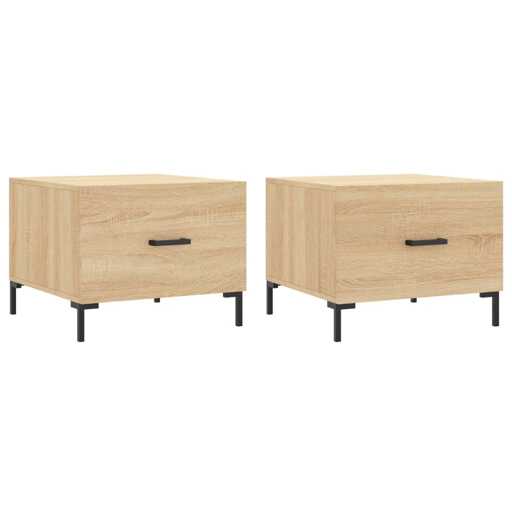 vidaXL Τραπεζάκια Σαλονιού 2 τεμ Sonoma Δρυς 50x50x40 εκ Επεξ. Ξύλο