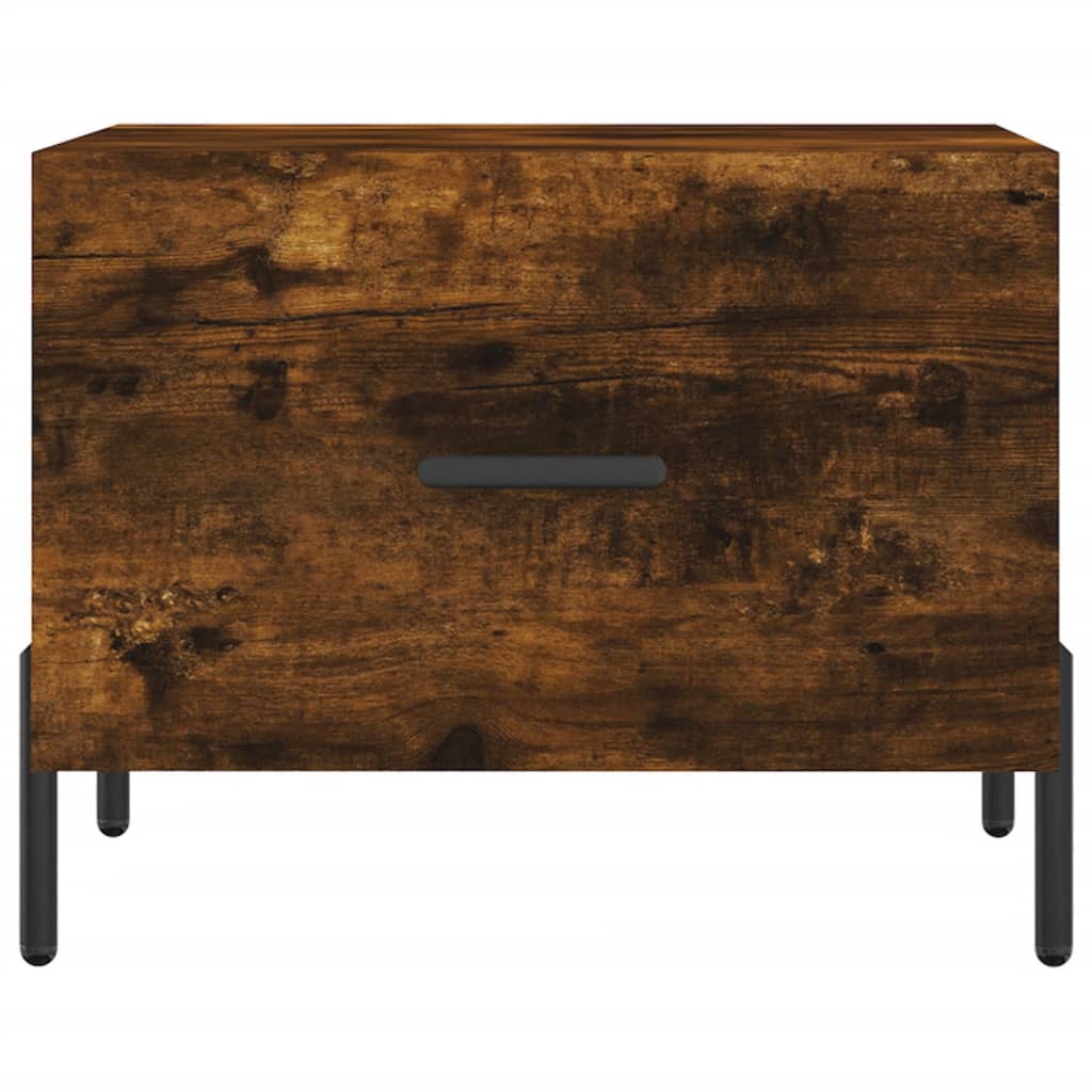 vidaXL Τραπεζάκια Σαλονιού 2 τεμ Καπνιστή Oak 50x50x40 εκ Επεξ. Ξύλο