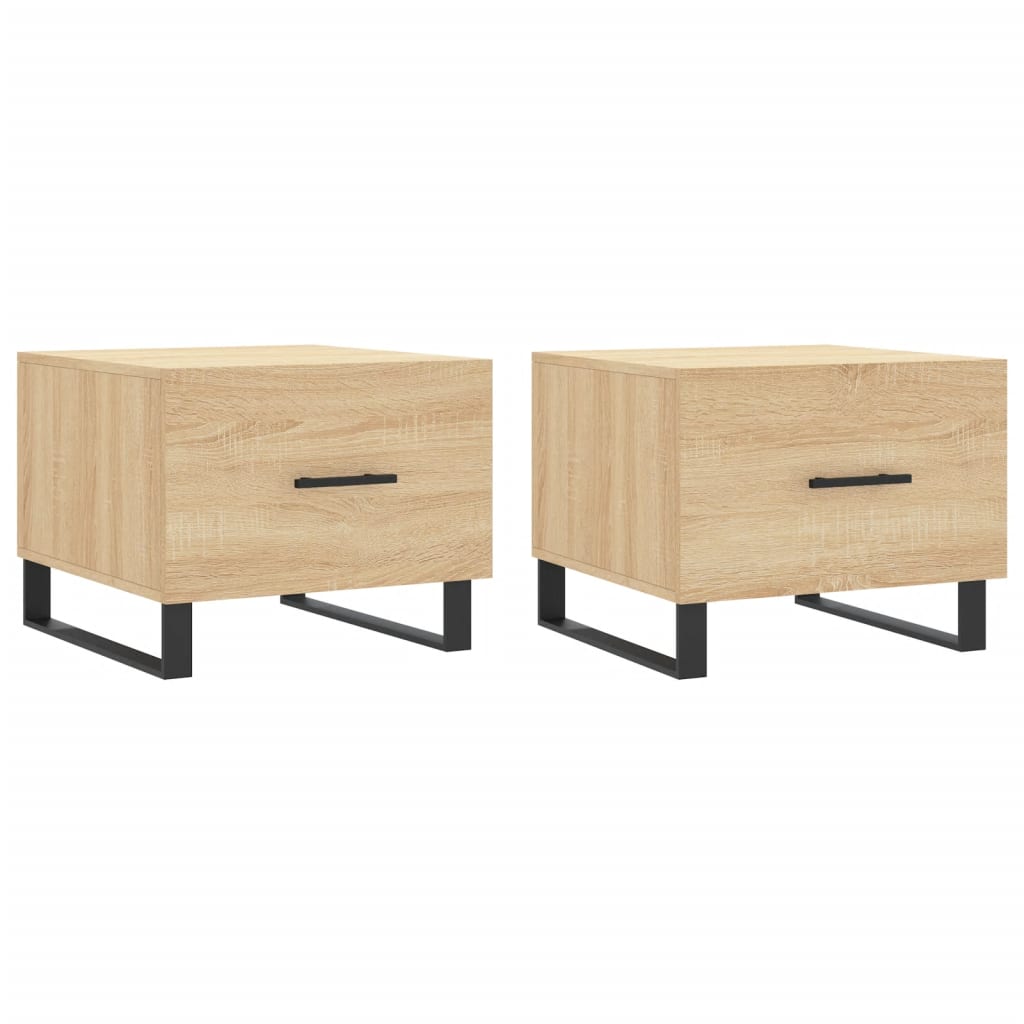 vidaXL Τραπεζάκια Σαλονιού 2 τεμ Sonoma Δρυς 50x50x40 εκ Επεξ. Ξύλο