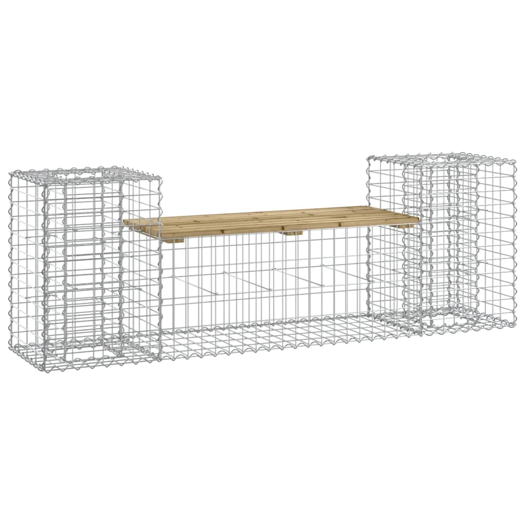 vidaXL Παγκάκι Κήπου Συρματοκιβώτιο 183x41x60,5 εκ. Εμποτ. Ξύλο Πεύκου