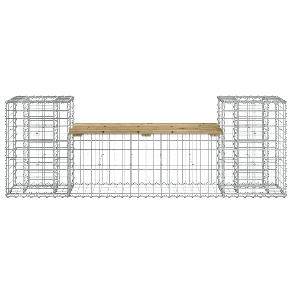 vidaXL Παγκάκι Κήπου Συρματοκιβώτιο 183x41x60,5 εκ. Εμποτ. Ξύλο Πεύκου