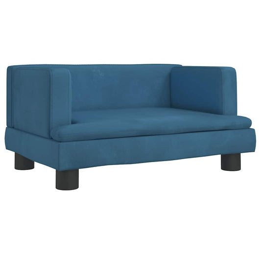 vidaXL Καναπές Παιδικός Μπλε 60 x 40 x 30 εκ. από Βελούδο