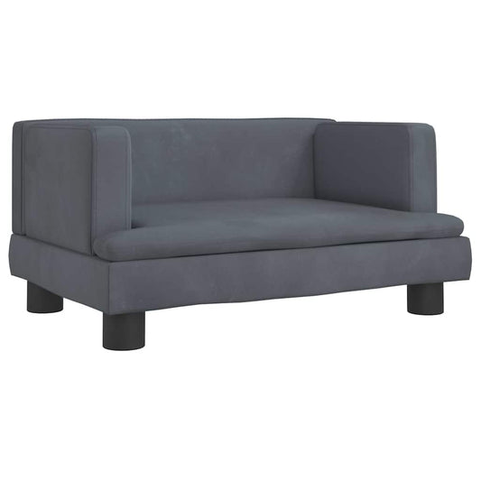 vidaXL Καναπές Παιδικός Σκούρο Γκρι 60 x 40 x 30 εκ. από Βελούδο