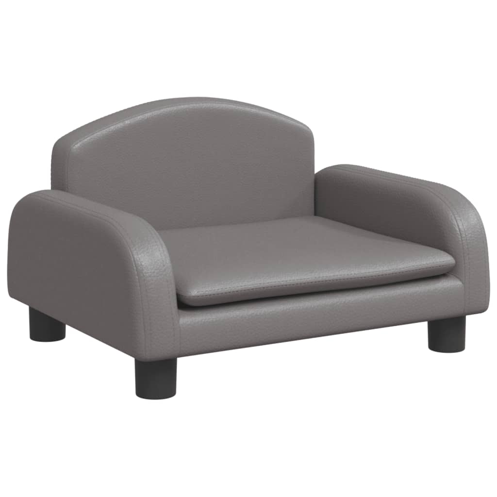 vidaXL Καναπές Παιδικός Γκρι 50x40x30 εκ. από Συνθετικό Δέρμα
