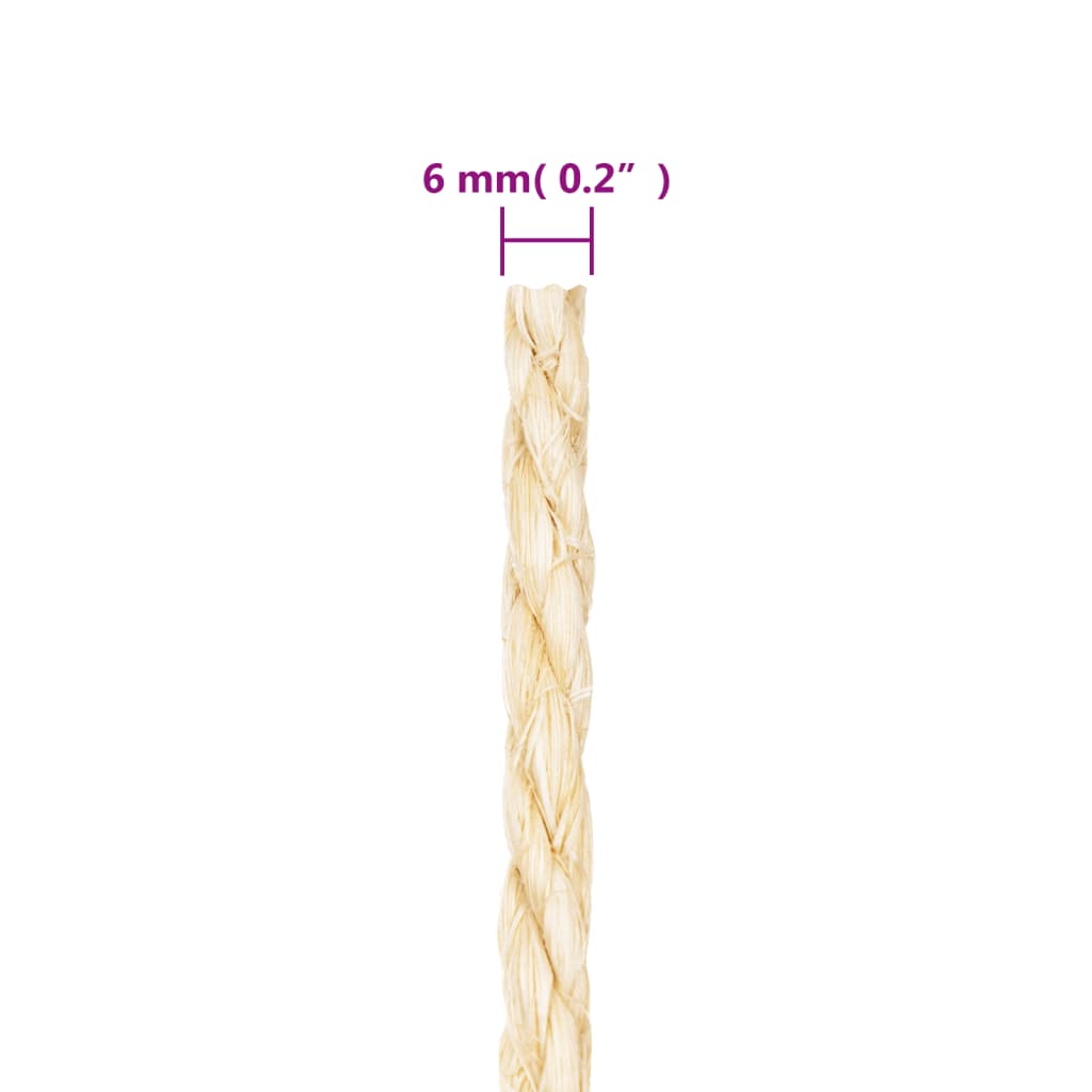 vidaXL Σχοινί 6 χιλ. 50 μ. από 100% Σιζάλ