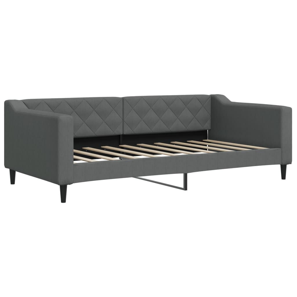 vidaXL Καναπές Κρεβάτι με Στρώμα Σκούρο Γκρι 90 x 190 εκ. Υφασμάτινο