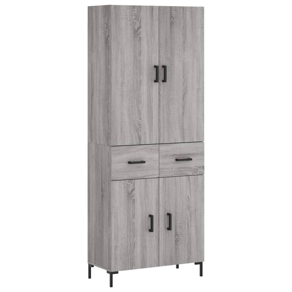vidaXL Ντουλάπι Γκρι Sonoma 69,5 x 34 x 180 εκ. Επεξεργασμένο Ξύλο