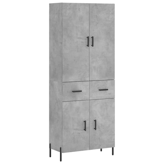 vidaXL Ντουλάπι Γκρι Σκυροδέματος 69,5x34x180 εκ. Επεξεργασμένο Ξύλο