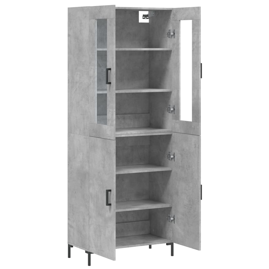 vidaXL Ντουλάπι Γκρι Σκυροδέματος 69,5x34x180 εκ. Επεξεργασμένο Ξύλο