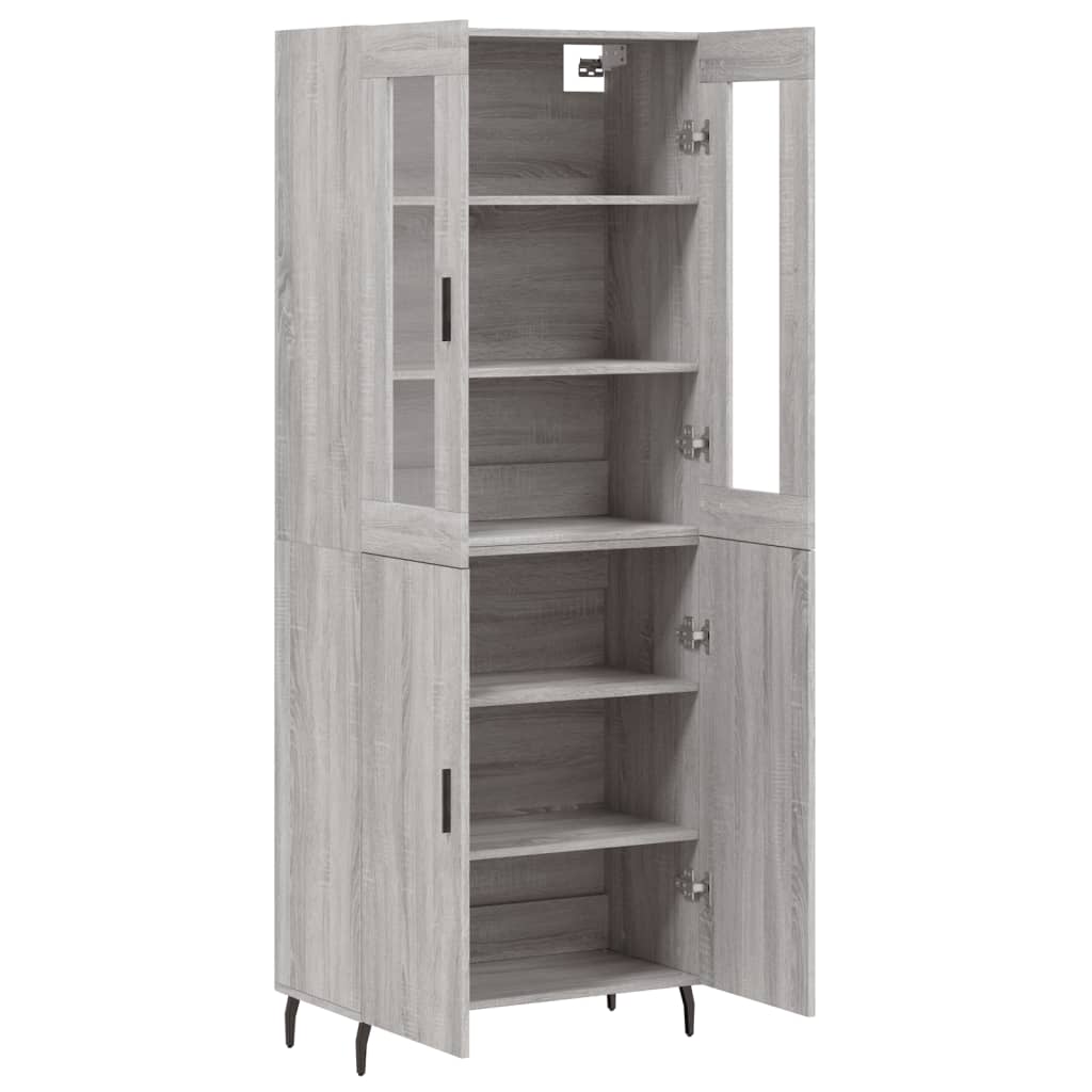 vidaXL Ντουλάπι Γκρι Sonoma 69,5 x 34 x 180 εκ. Επεξεργασμένο Ξύλο