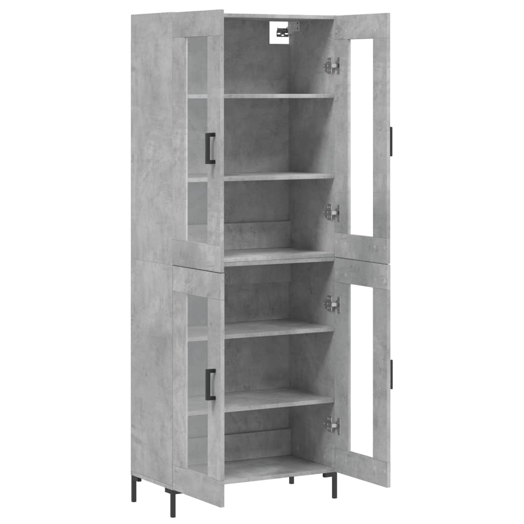 vidaXL Ντουλάπι Γκρι Σκυροδέματος 69,5x34x180 εκ. Επεξεργασμένο Ξύλο