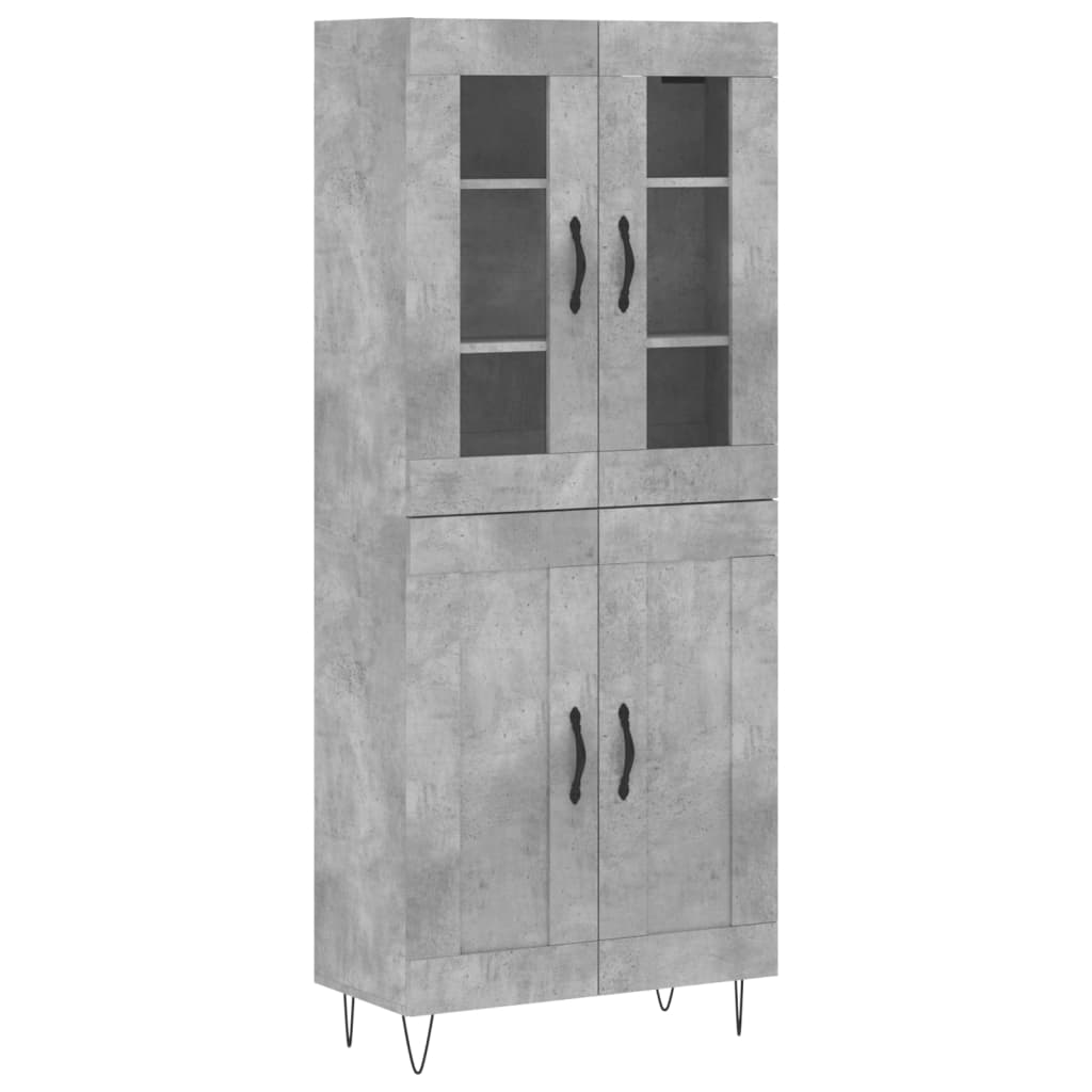 vidaXL Ντουλάπι Γκρι Σκυροδέματος 69,5x34x180 εκ. Επεξεργασμένο Ξύλο