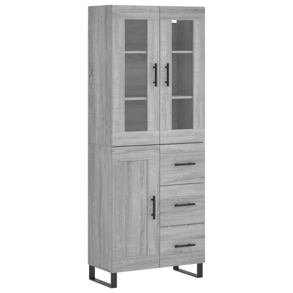 vidaXL Ντουλάπι Γκρι Sonoma 69,5 x 34 x 180 εκ. Επεξεργασμένο Ξύλο