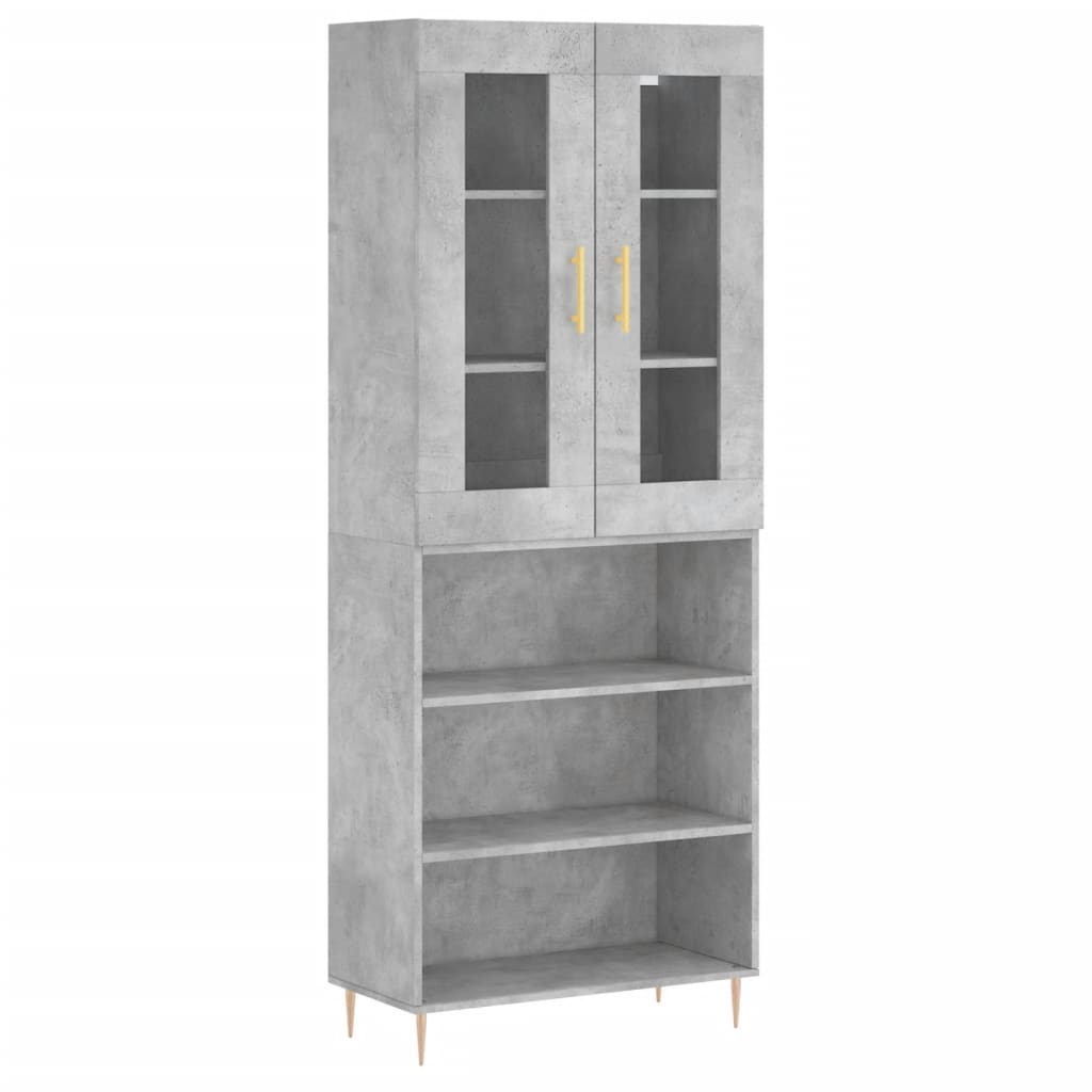 vidaXL Ντουλάπι Γκρι Σκυροδέματος 69,5x34x180 εκ. Επεξεργασμένο Ξύλο