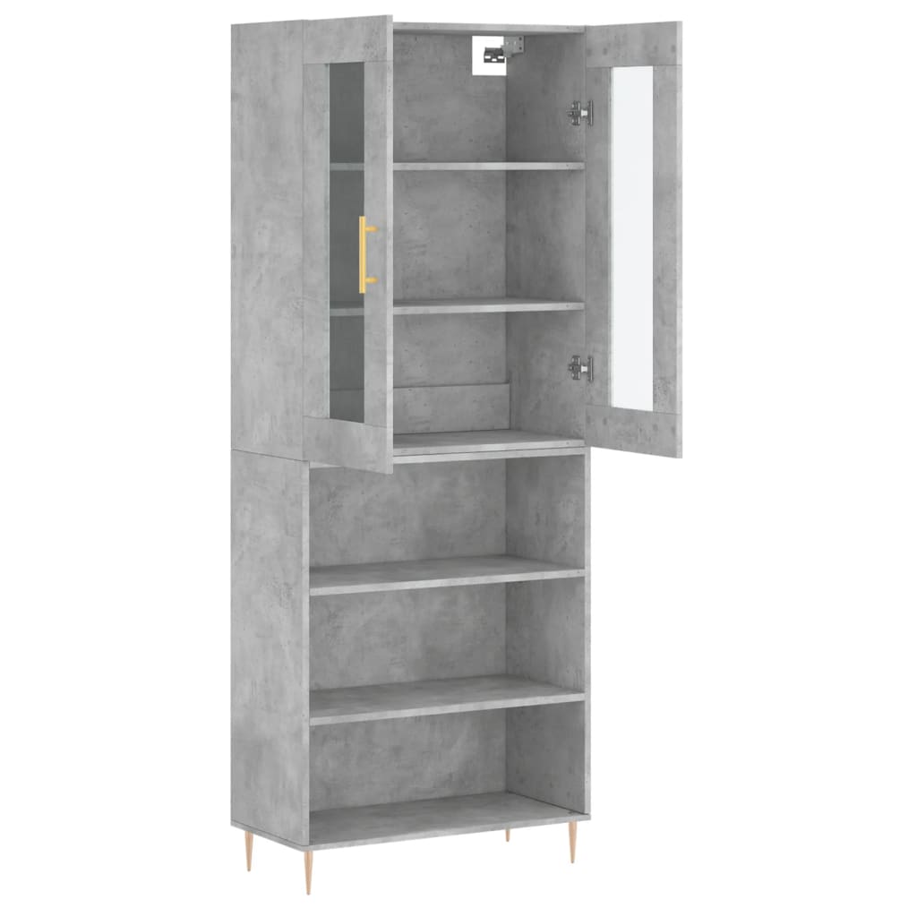 vidaXL Ντουλάπι Γκρι Σκυροδέματος 69,5x34x180 εκ. Επεξεργασμένο Ξύλο