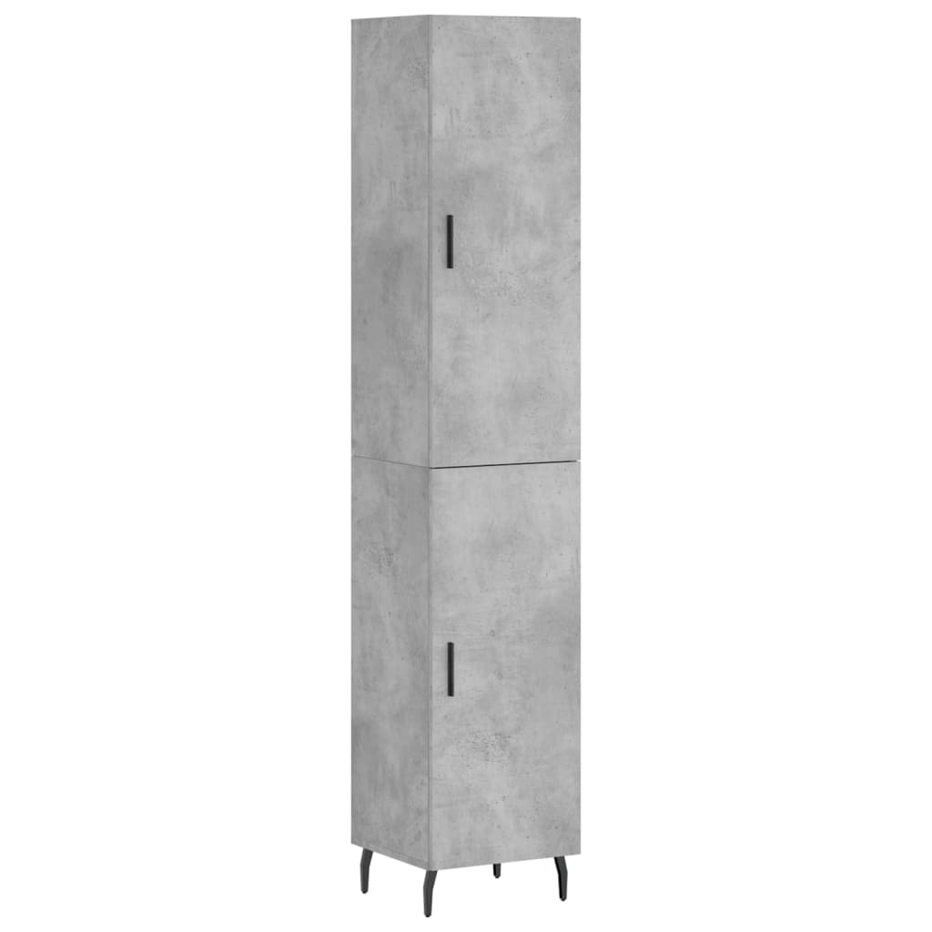 vidaXL Ντουλάπι Γκρι Σκυροδέματος 34,5x34x180 εκ. Επεξεργασμένο Ξύλο