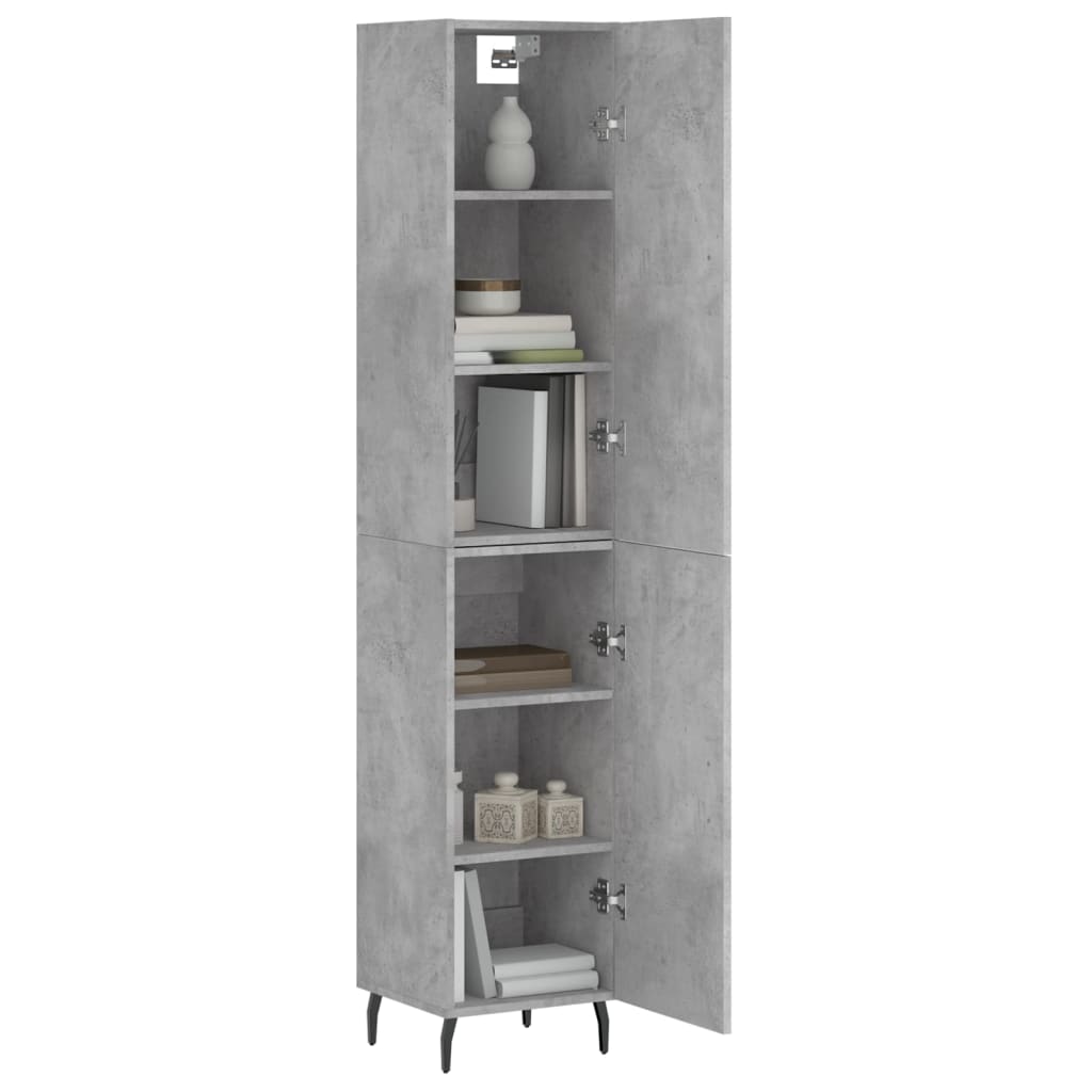 vidaXL Ντουλάπι Γκρι Σκυροδέματος 34,5x34x180 εκ. Επεξεργασμένο Ξύλο