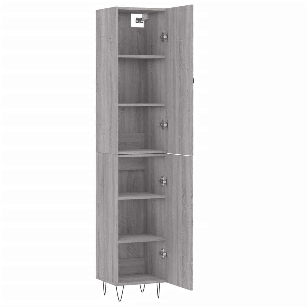vidaXL Μπουφές Sonoma Γκρι 34,5 x 34 x 180 εκ. από Επεξεργασμένο Ξύλο