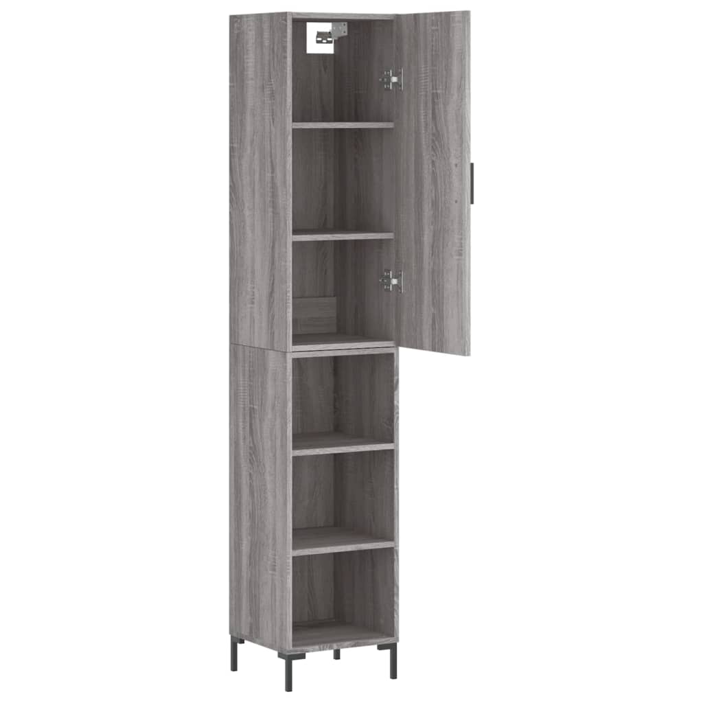 vidaXL Μπουφές Sonoma Γκρι 34,5 x 34 x 180 εκ. από Επεξεργασμένο Ξύλο