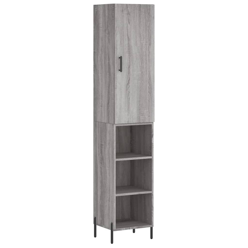 vidaXL Μπουφές Sonoma Γκρι 34,5 x 34 x 180 εκ. από Επεξεργασμένο Ξύλο