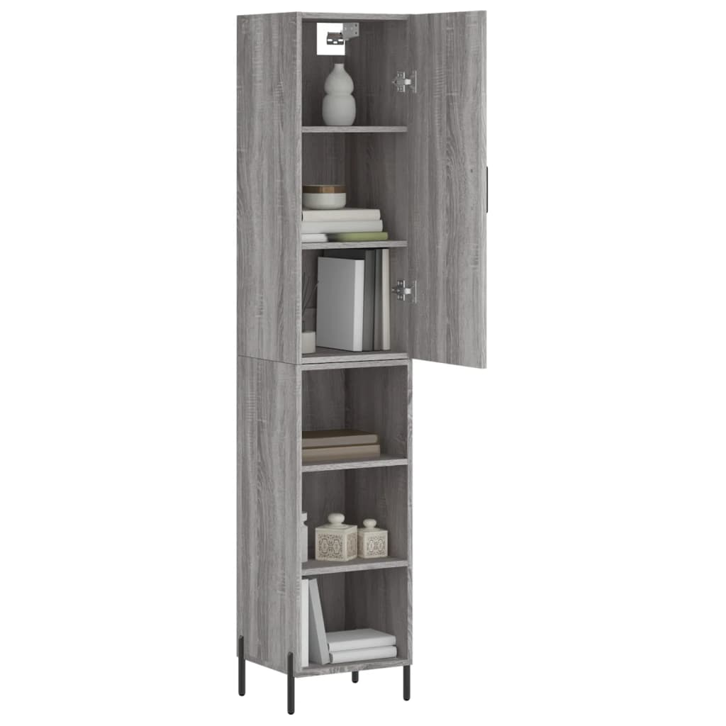 vidaXL Μπουφές Sonoma Γκρι 34,5 x 34 x 180 εκ. από Επεξεργασμένο Ξύλο