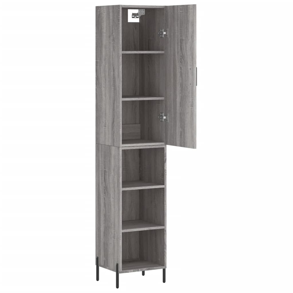 vidaXL Μπουφές Sonoma Γκρι 34,5 x 34 x 180 εκ. από Επεξεργασμένο Ξύλο
