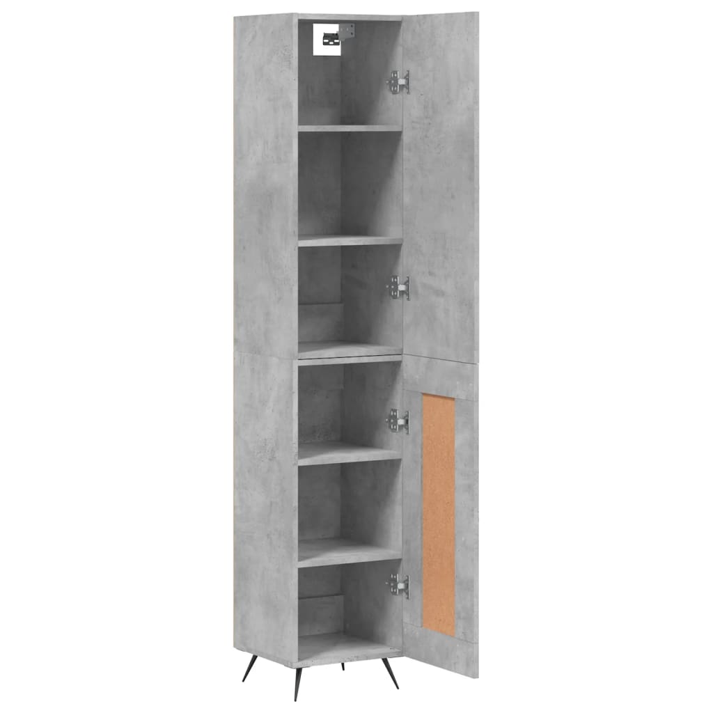 vidaXL Ντουλάπι Γκρι Σκυροδέματος 34,5x34x180 εκ. Επεξεργασμένο Ξύλο
