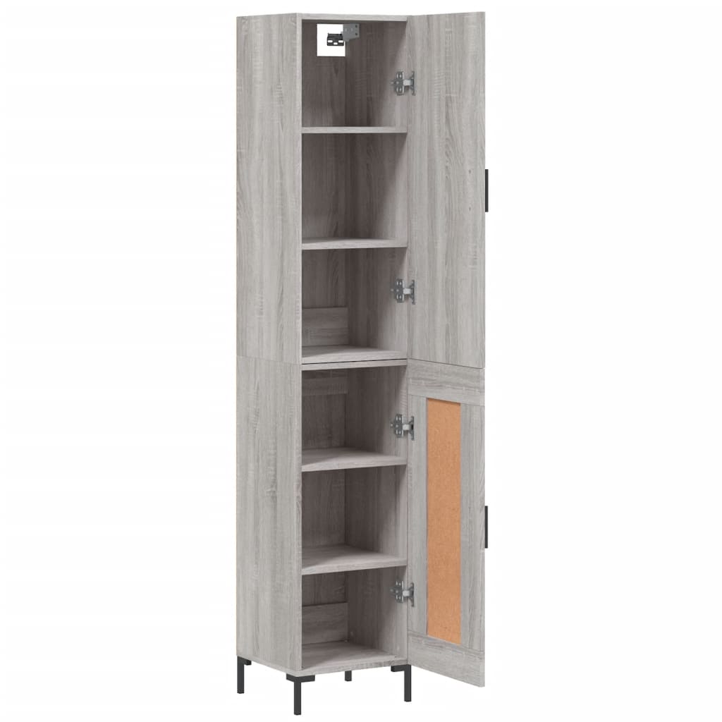 vidaXL Μπουφές Sonoma Γκρι 34,5 x 34 x 180 εκ. από Επεξεργασμένο Ξύλο