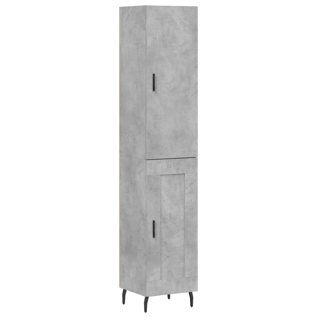 vidaXL Ντουλάπι Γκρι Σκυροδέματος 34,5x34x180 εκ. Επεξεργασμένο Ξύλο