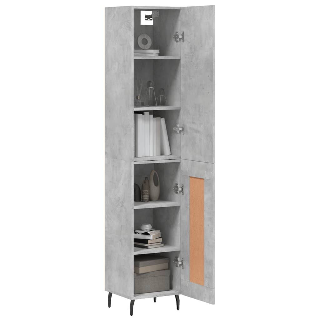vidaXL Ντουλάπι Γκρι Σκυροδέματος 34,5x34x180 εκ. Επεξεργασμένο Ξύλο