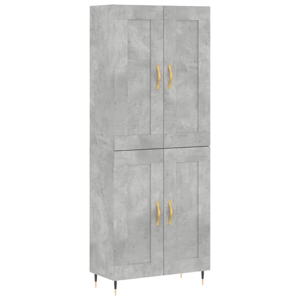 vidaXL Ντουλάπι Γκρι Σκυροδέματος 69,5x34x180 εκ. Επεξεργασμένο Ξύλο