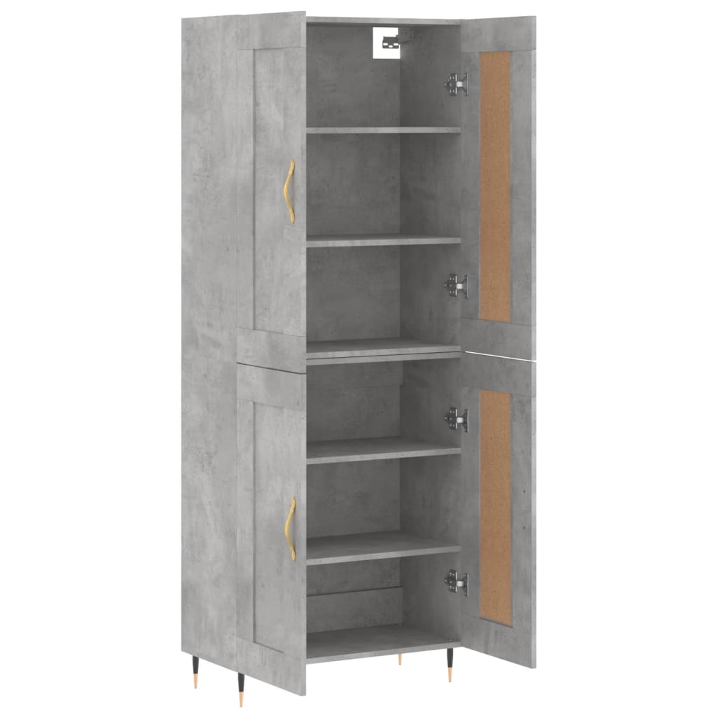 vidaXL Ντουλάπι Γκρι Σκυροδέματος 69,5x34x180 εκ. Επεξεργασμένο Ξύλο