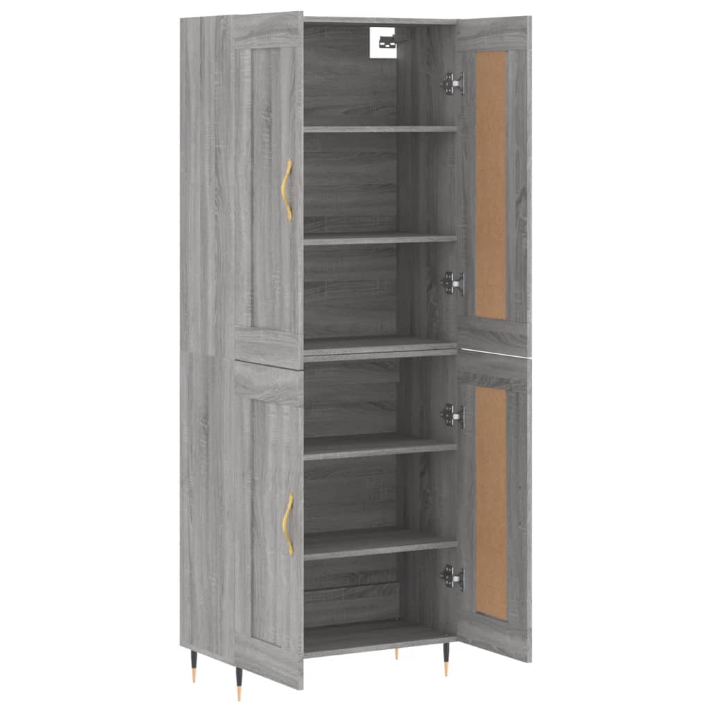 vidaXL Ντουλάπι Γκρι Sonoma 69,5 x 34 x 180 εκ. Επεξεργασμένο Ξύλο
