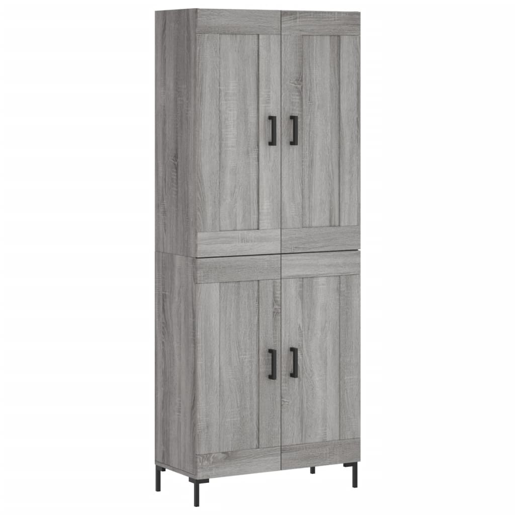 vidaXL Ντουλάπι Γκρι Sonoma 69,5 x 34 x 180 εκ. Επεξεργασμένο Ξύλο