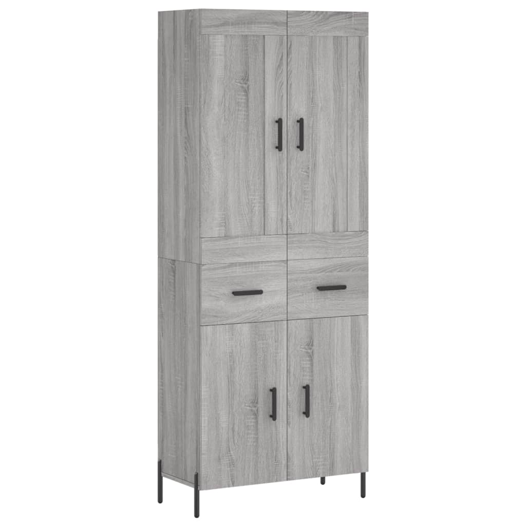 vidaXL Ντουλάπι Γκρι Sonoma 69,5 x 34 x 180 εκ. Επεξεργασμένο Ξύλο