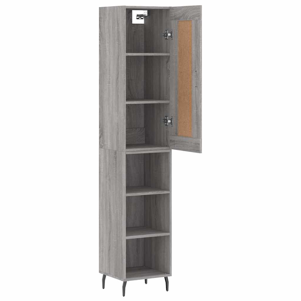 vidaXL Μπουφές Sonoma Γκρι 34,5 x 34 x 180 εκ. από Επεξεργασμένο Ξύλο