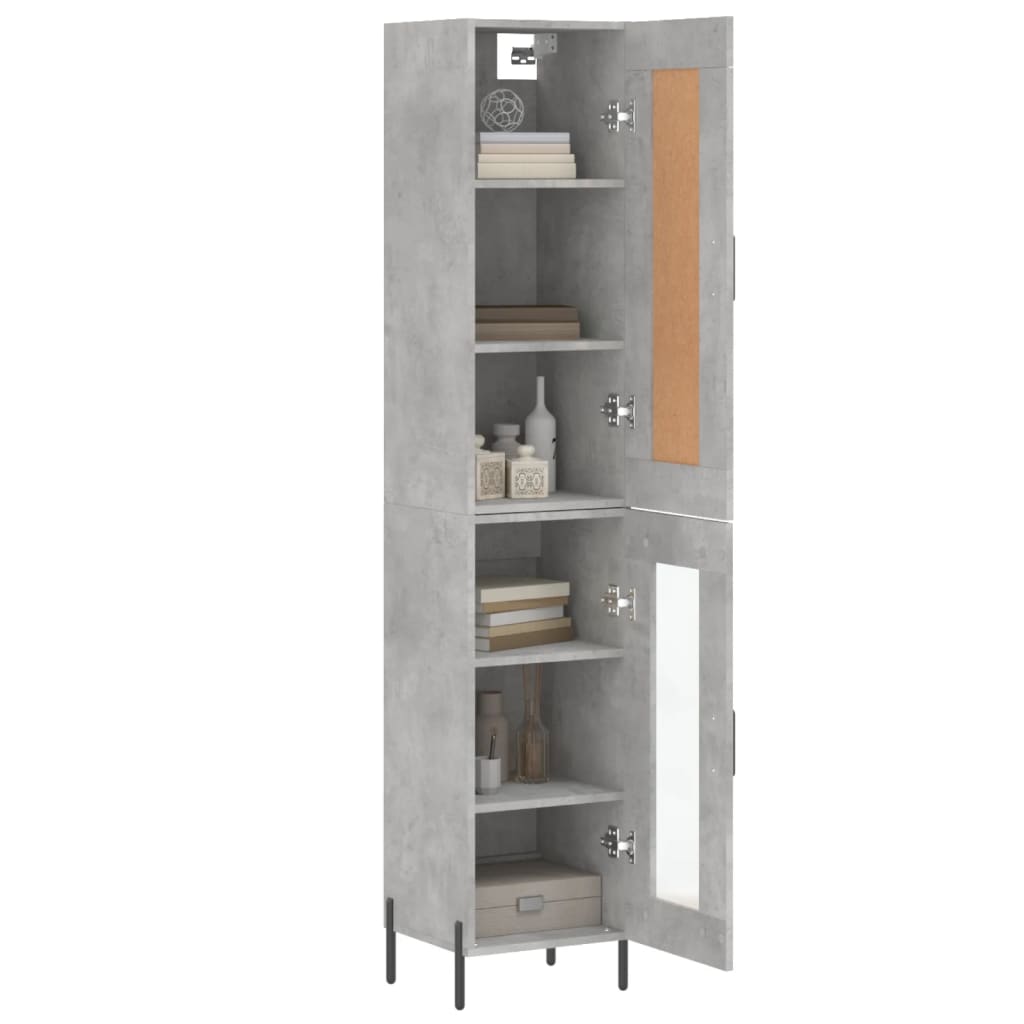 vidaXL Ντουλάπι Γκρι Σκυροδέματος 34,5x34x180 εκ. Επεξεργασμένο Ξύλο