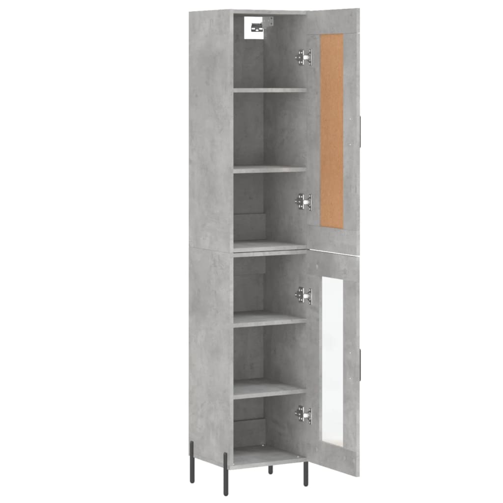 vidaXL Ντουλάπι Γκρι Σκυροδέματος 34,5x34x180 εκ. Επεξεργασμένο Ξύλο