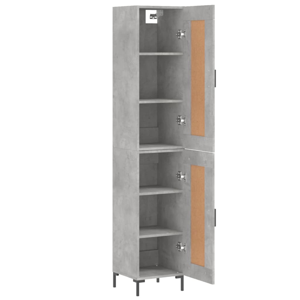 vidaXL Ντουλάπι Γκρι Σκυροδέματος 34,5x34x180 εκ. Επεξεργασμένο Ξύλο