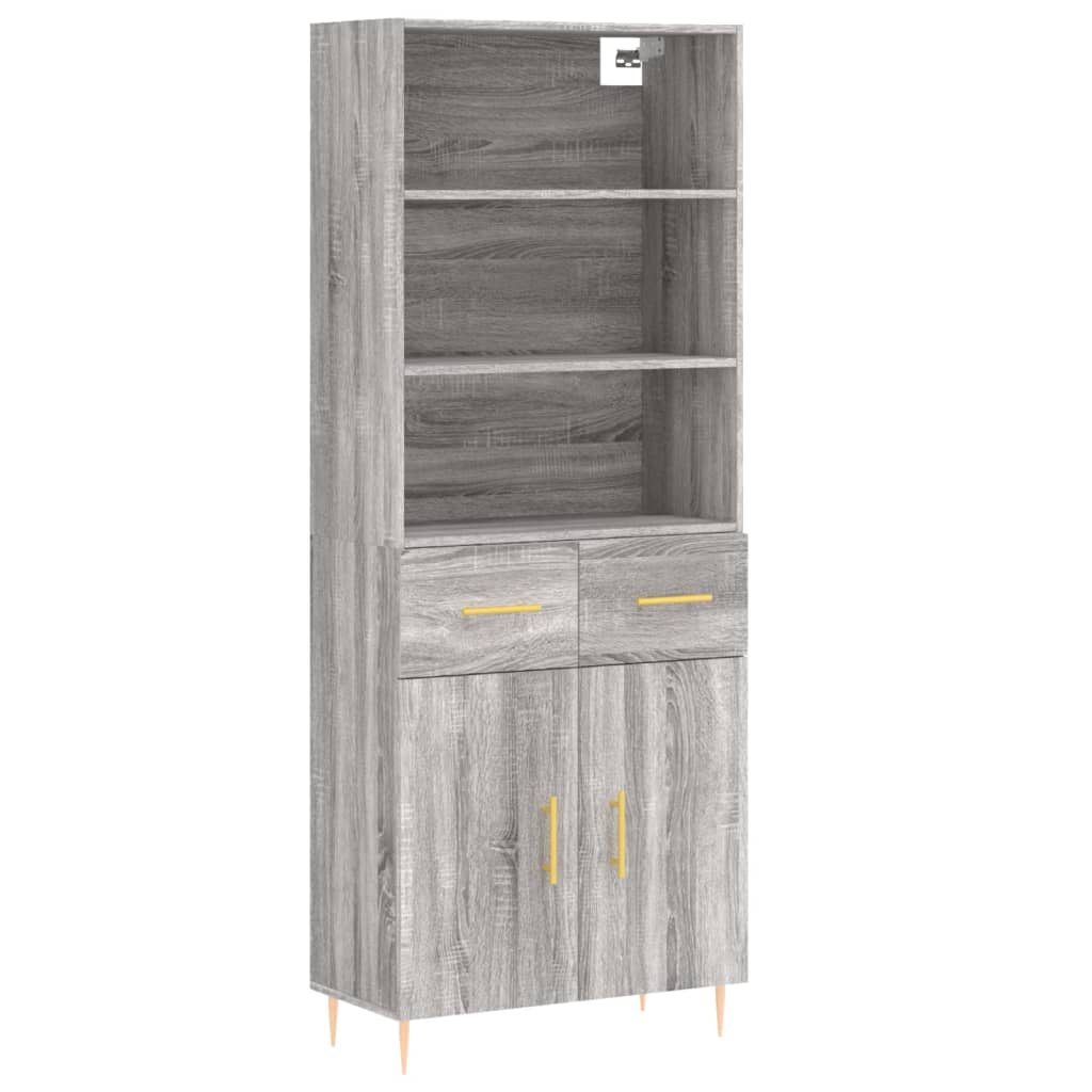 vidaXL Ντουλάπι Γκρι Sonoma 69,5 x 34 x 180 εκ. Επεξεργασμένο Ξύλο