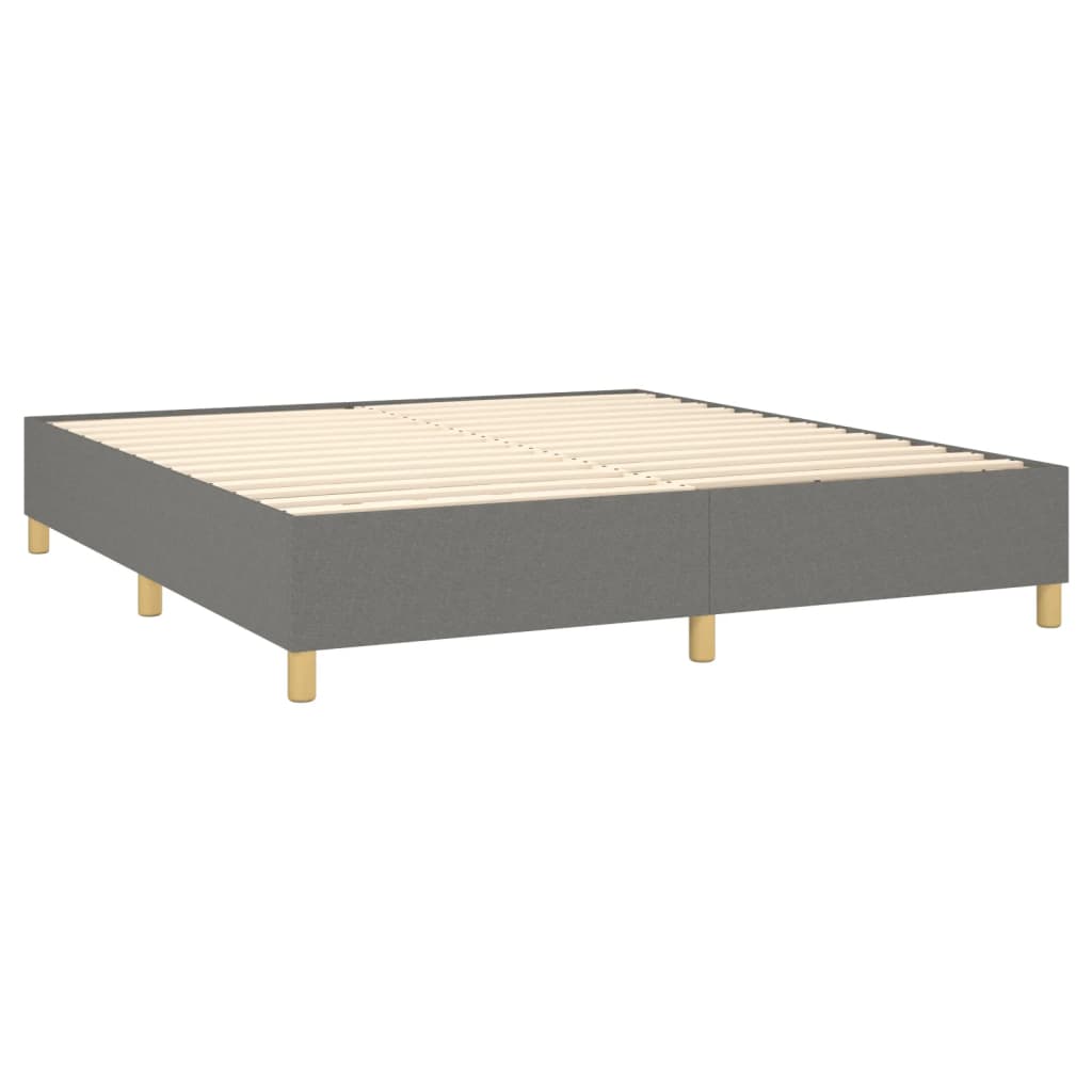 vidaXL Κρεβάτι Boxspring με Στρώμα Σκούρο Γκρι 180x200 εκ Υφασμάτιν